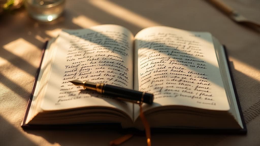 Journal writing with fountain pen